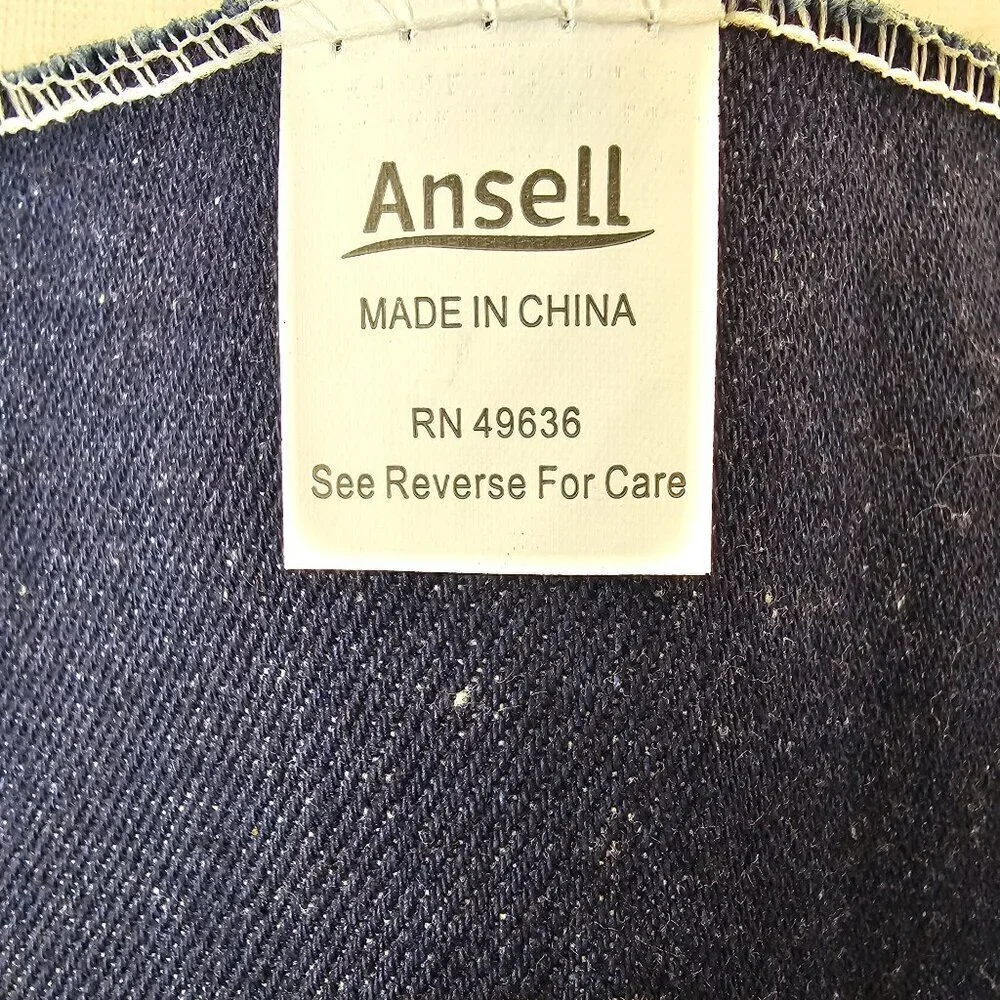 Ansell Multi-Purpose Blue Denim Apron 28W x 37L Adjust Neck Tie Waist Pocket NEW